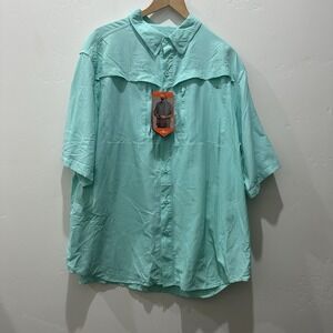 HABIT Mens Kestrel Creek‎ S/S Shirt Aruba Blue Sz X-Large UPF 30+ NWT